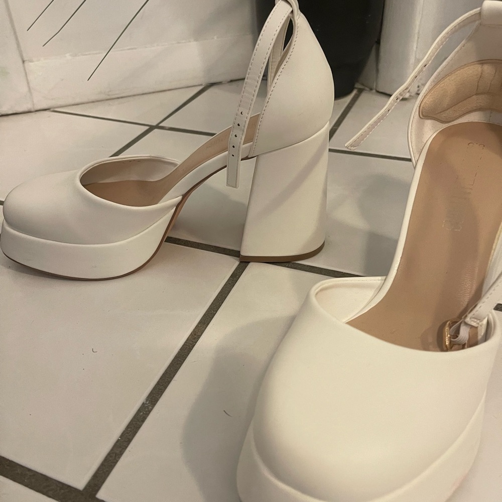 Elegant White Platform Heels